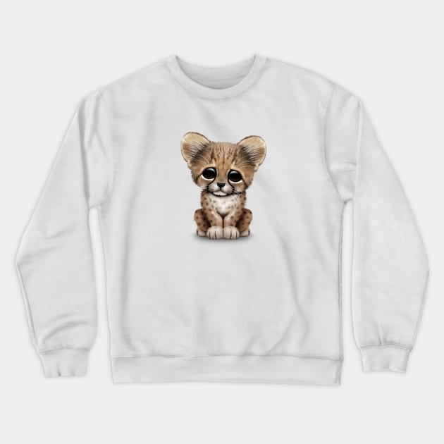 Cute Cheetah Cub Crewneck Sweatshirt by jeffbartels